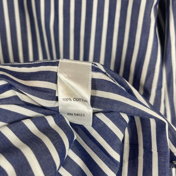 Banana Republic Mens Blue & White Striped Fitted Shirt XL 17-17.5 100% Cotton - Picture 4 of 6